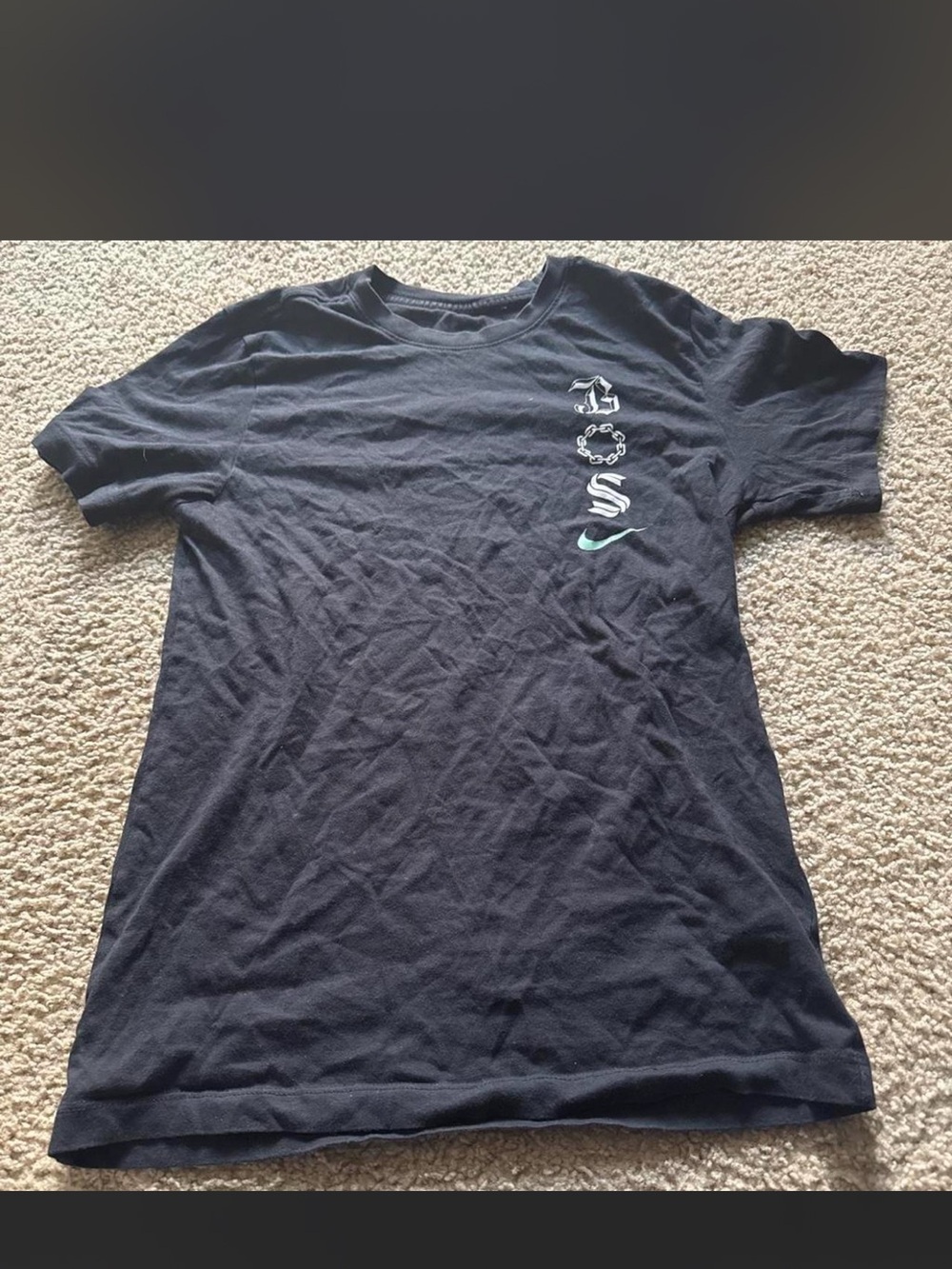 Nike Black Short-Sleeve Graphic Logo Tee